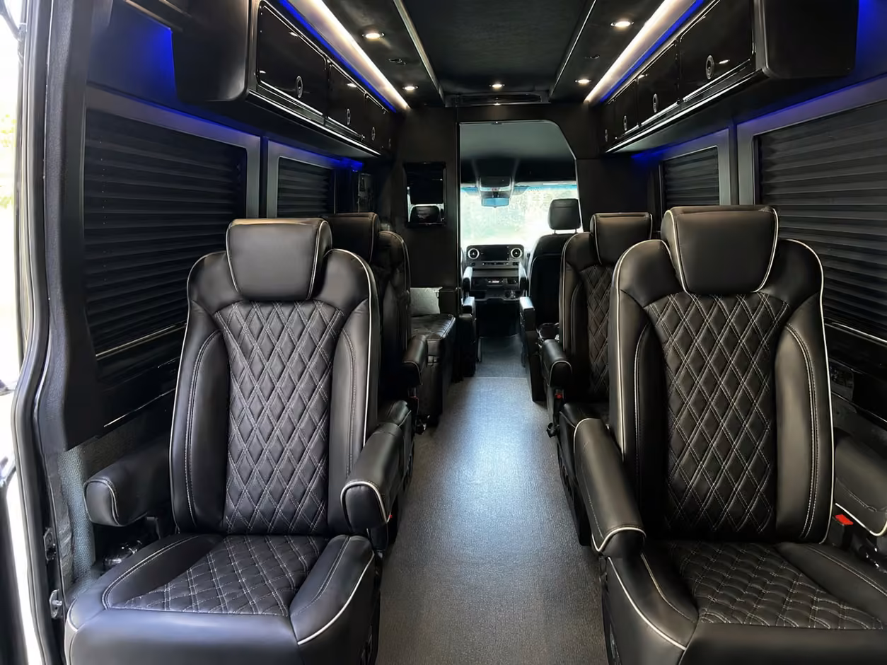 sprinter van rental with driver interior